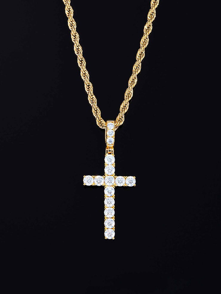 S925 Moissanite Cross Pendant 2.1ct