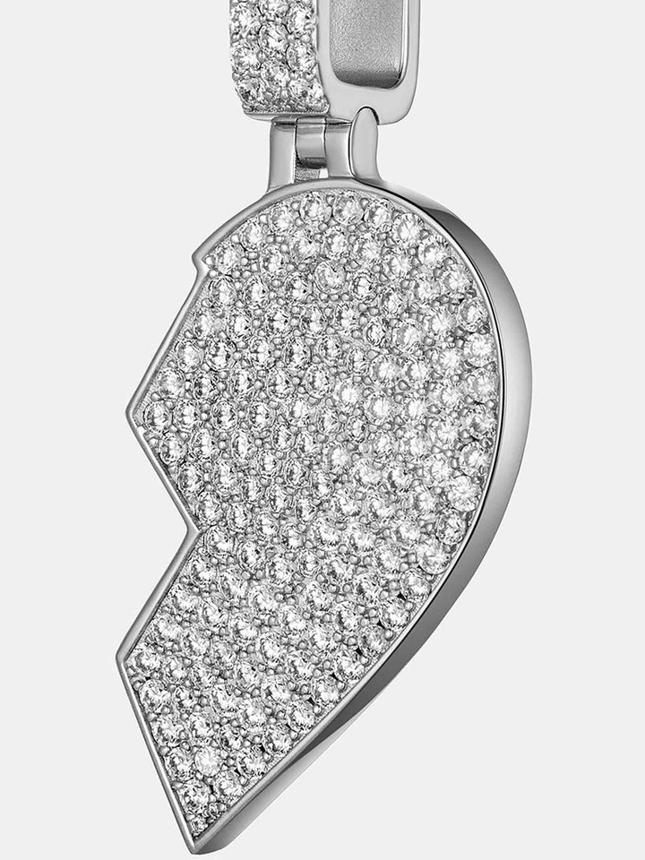 Moissanite Broken Heart Pendant