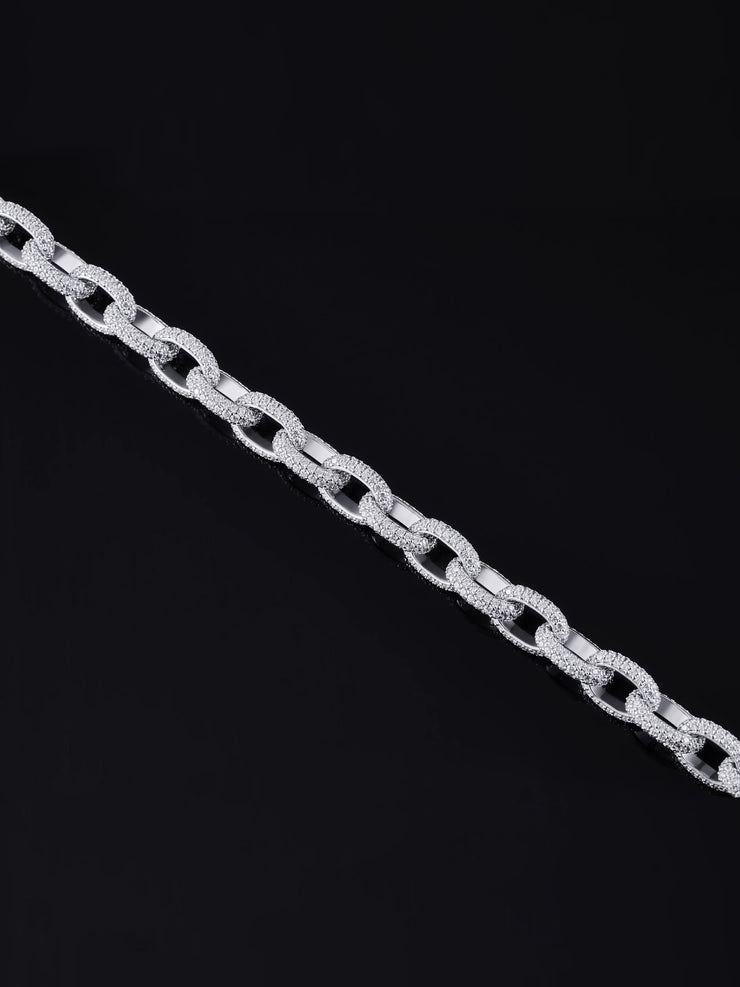 10mm S925 Moissanite Rolo Link Chain