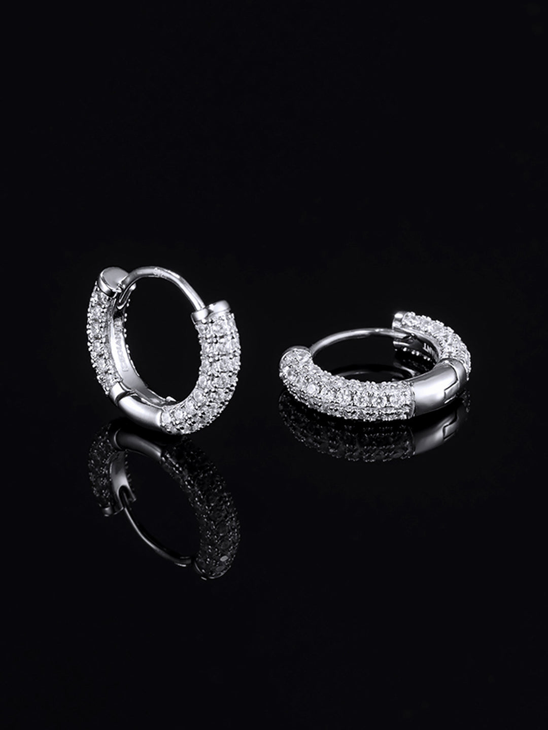 925 Sterling Silver Moissanite Hoop Earrings