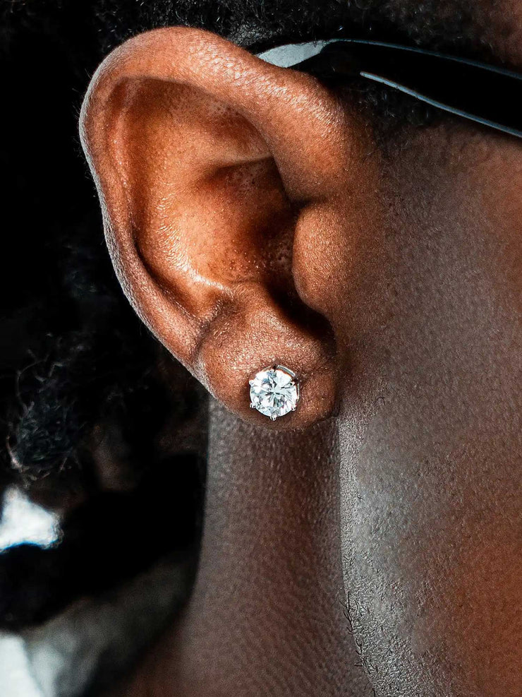 Round Cut Moissanite Earring