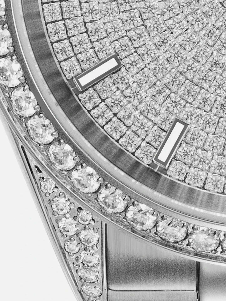Iced Out Round Cut Moissanite Watch