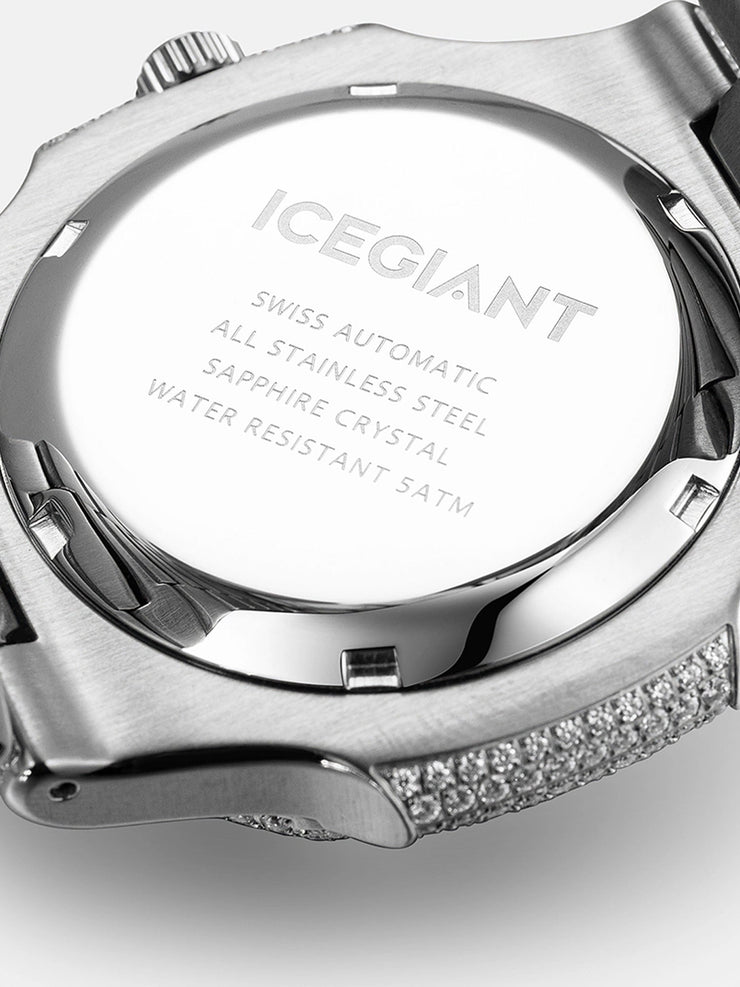 Fully Iced Out Moissanite Watch in White Gold