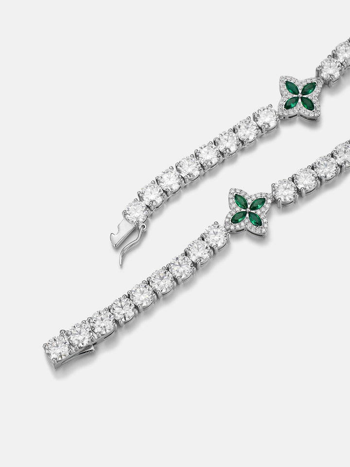 6mm Ankh & Green Clover Moissanite Tennis Chain