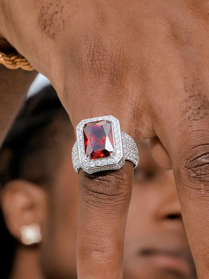 6mm Moissanite Ruby Rings