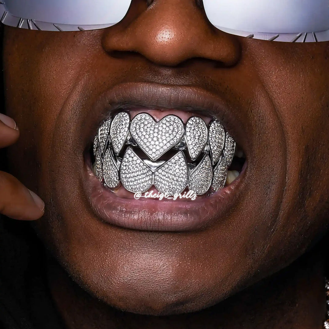 Custom Fully Iced Heart Grillz