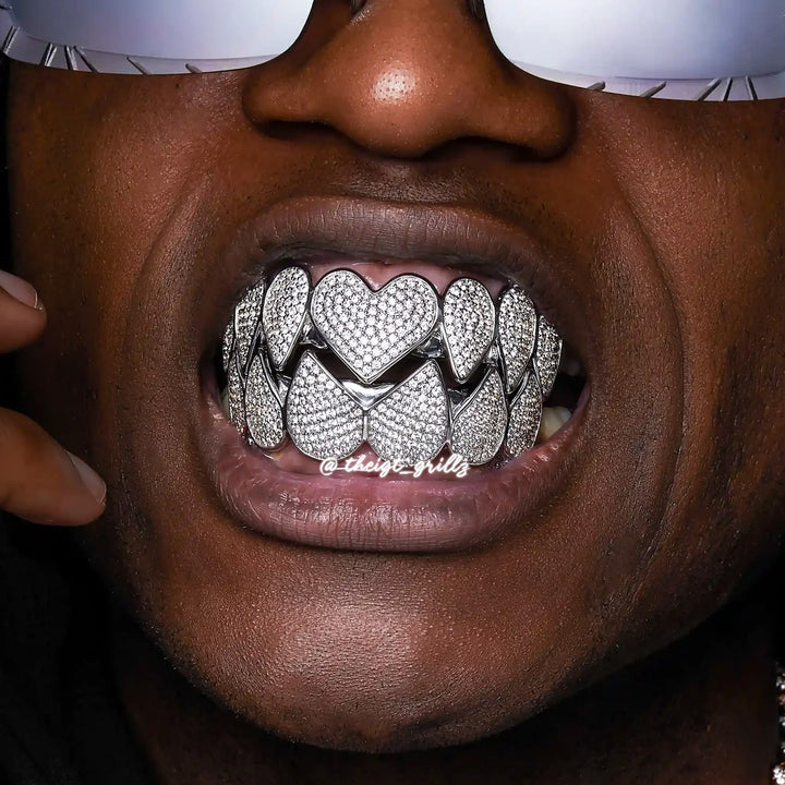 Custom Fully Iced Heart Grillz