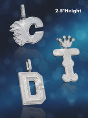 S925 Silver Custom Two-layer Initial letter Pendant