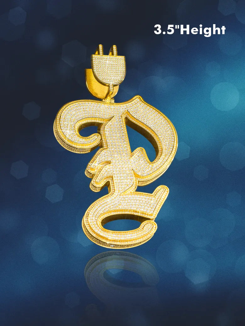 S925 Silver Custom Two-layer Initial letter Pendant