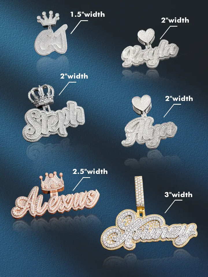 S925 Silver Custom Two-layer Cursive Script Name Pendant