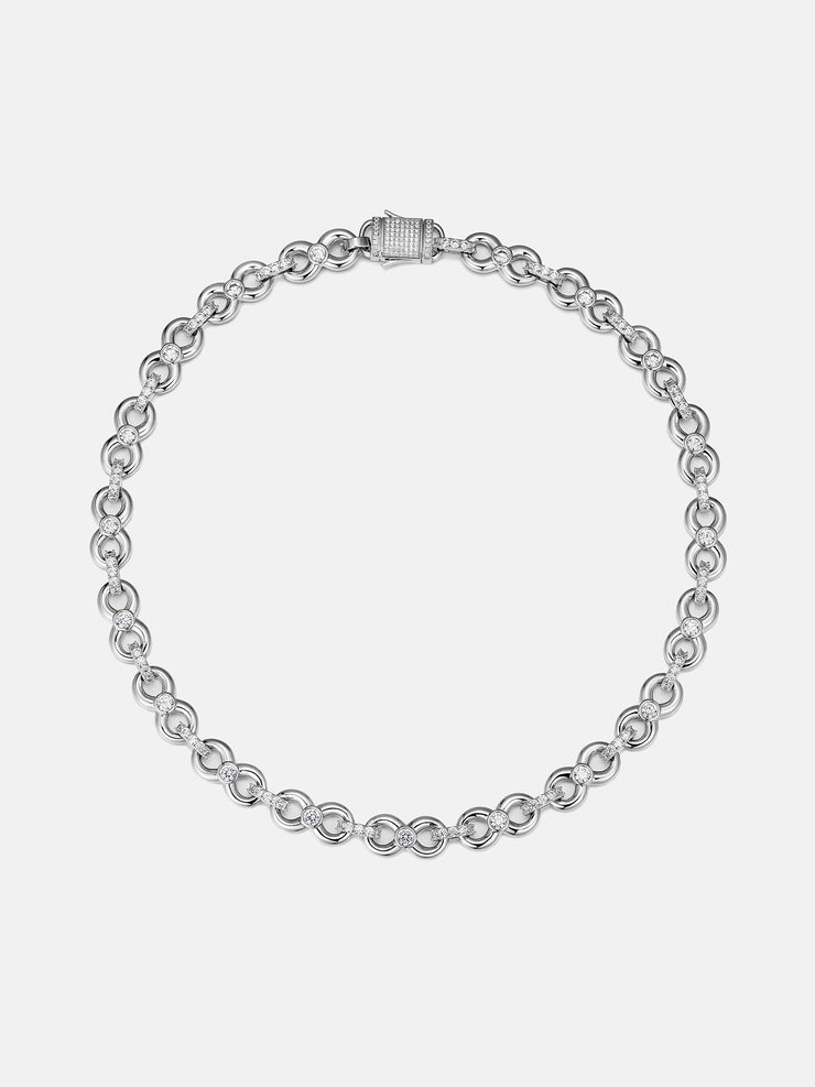 12MM Plain Infinity Chain With Moissanite Clasp