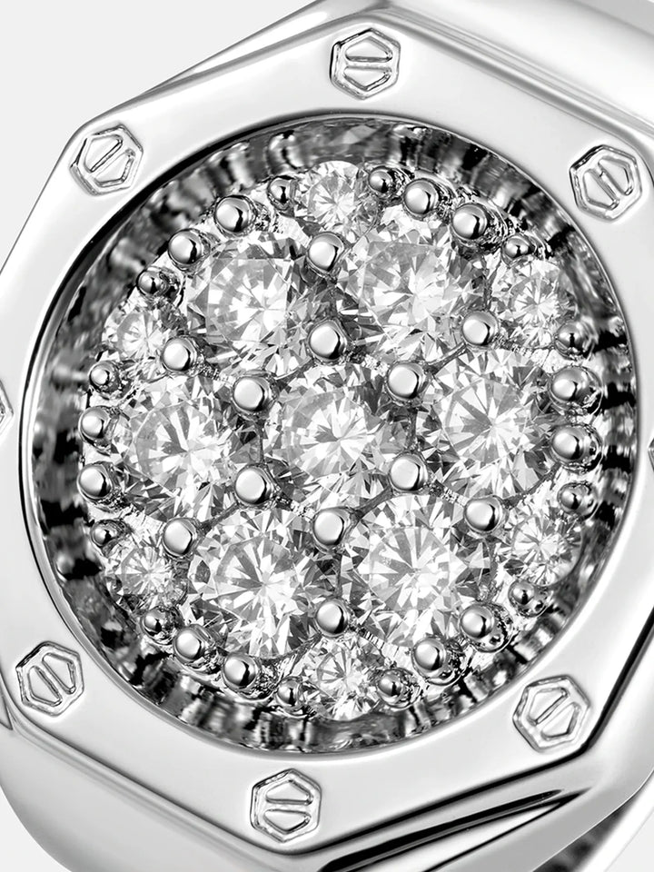 S925 Moissanite Octagon Cluster Ring