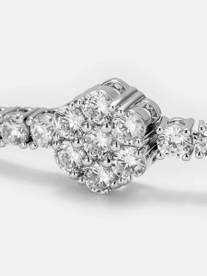 925 Sterling Silver Moissanite Cluster Hexagon Tennis Bracelet