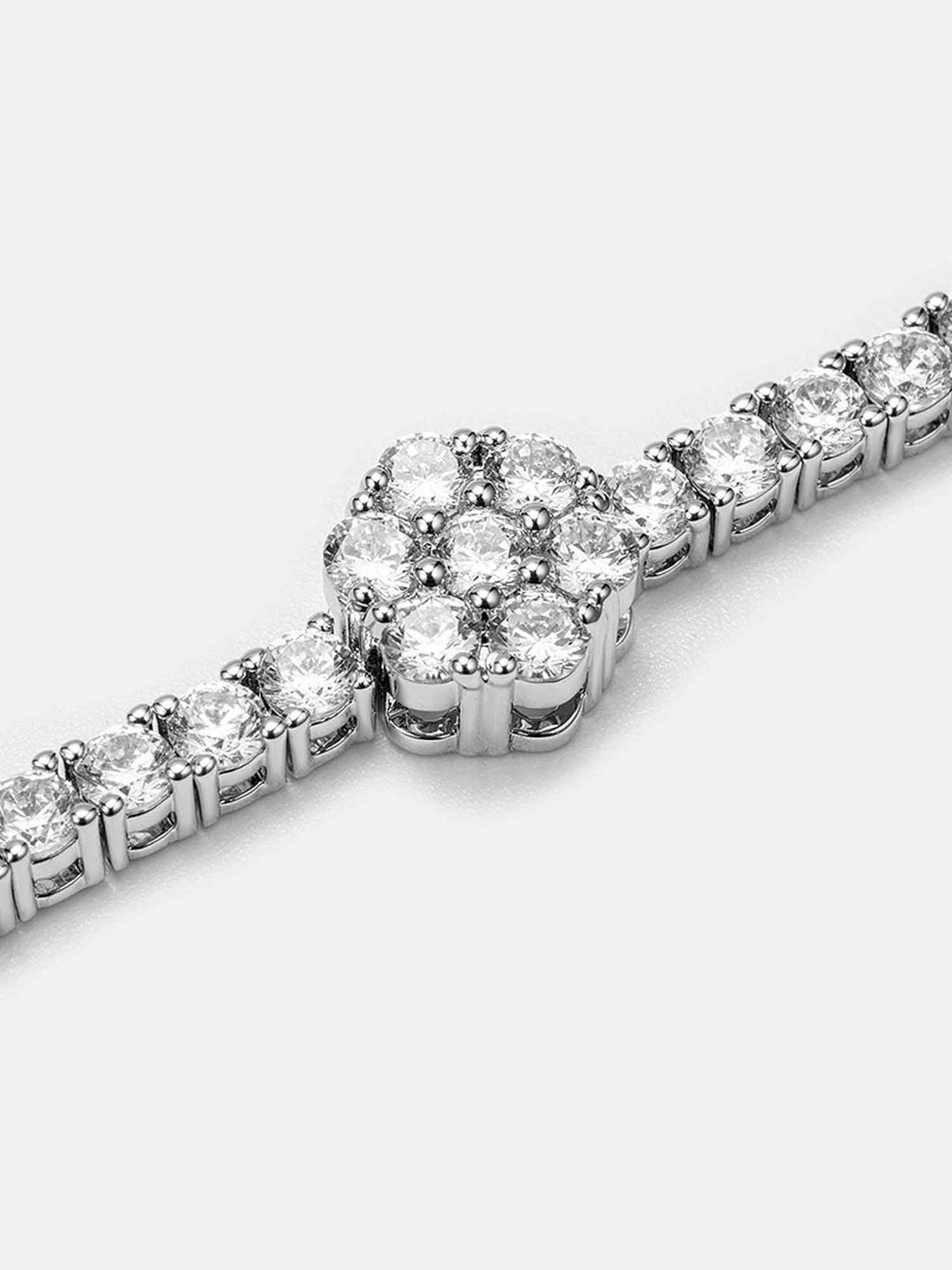 925 Sterling Silver Moissanite Cluster Hexagon Tennis Bracelet