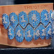 PAVE SETTING NUMBER DIAMOND GRILLZ BLUE TOPAZ