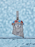 Silver Color Gem Crown Jesus Pendant