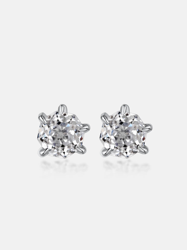 Octagonal Cut Moissanite Dragon Claw Earrings