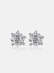 Octagonal Cut Moissanite Dragon Claw Earrings