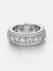 9MM S925 Round Moissanite Rotatable Ring