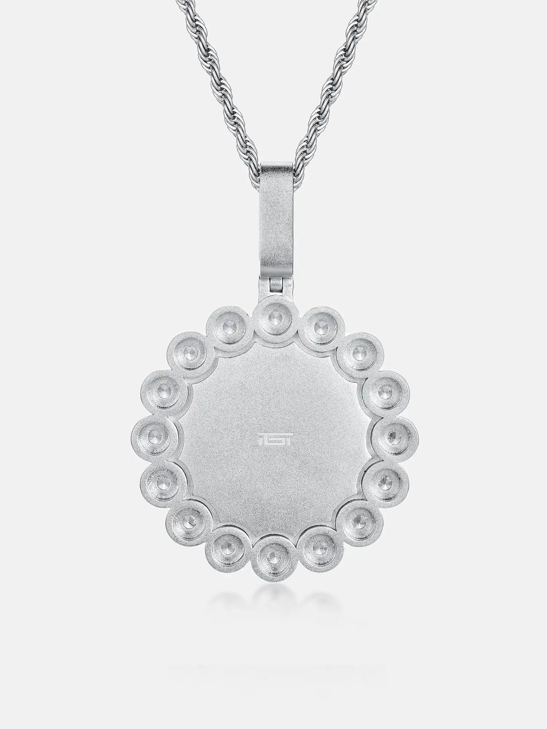 Double Row Round Moissanite Photo Pendant 6.1CT