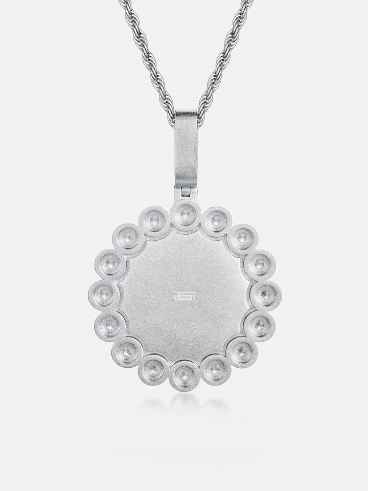Double Row Round Moissanite Photo Pendant 6.1CT