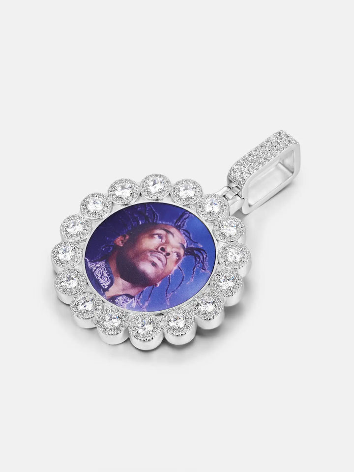 Double Row Round Moissanite Photo Pendant 6.1CT