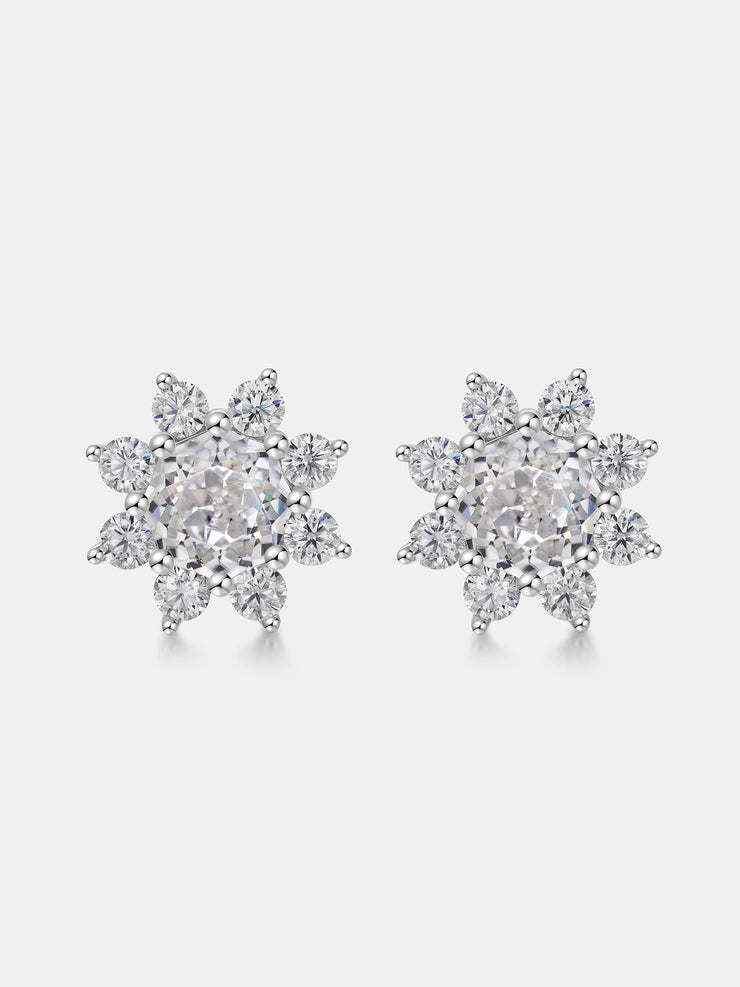 Octagonal Cut Moissanite Petal Shape Earrings