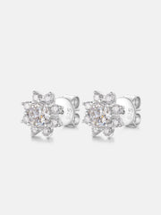 Octagonal Cut Moissanite Petal Shape Earrings