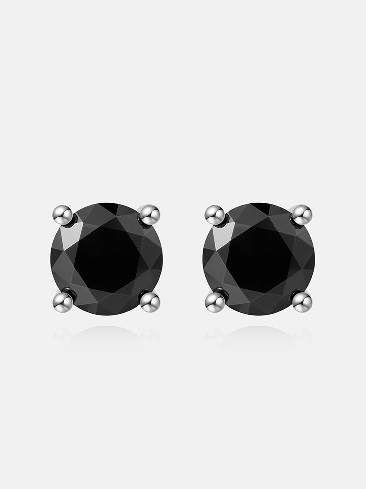 Halo Black Moissanite Stud Earrings-2.2CT Each