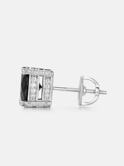 Halo Black Moissanite Stud Earrings-2.2CT Each