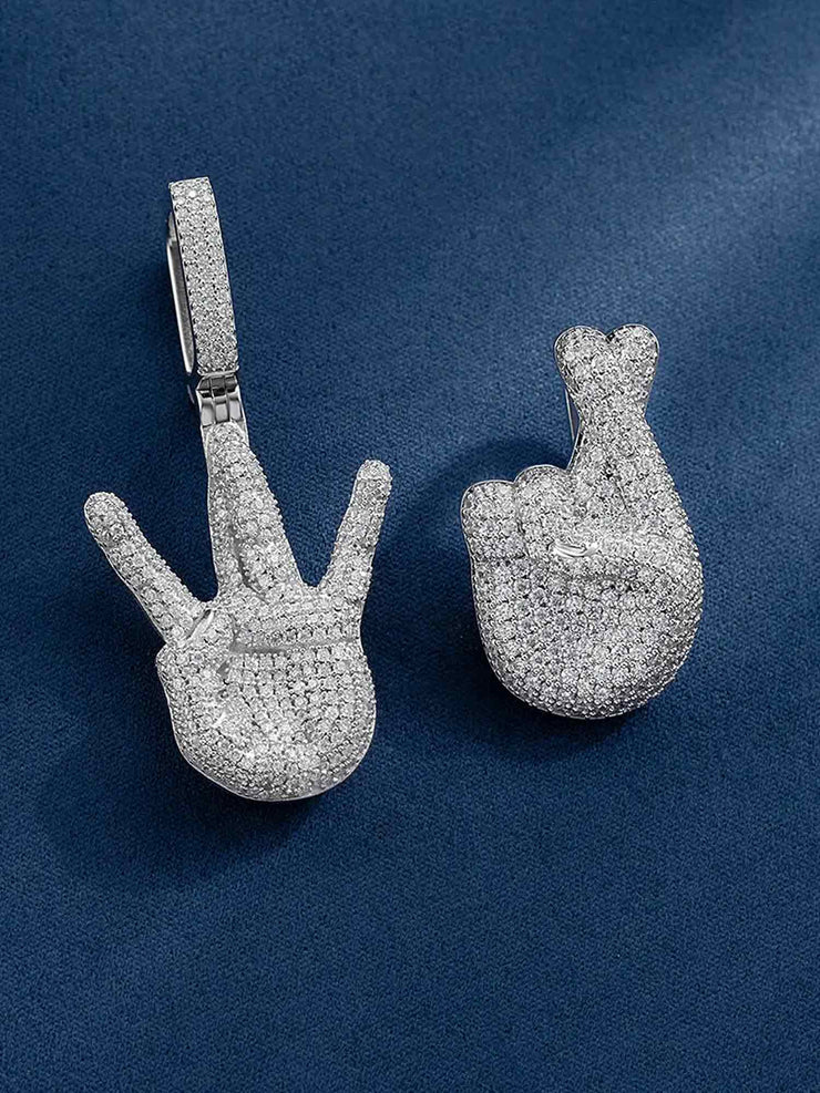 Moissanite West Side Hand Pendant