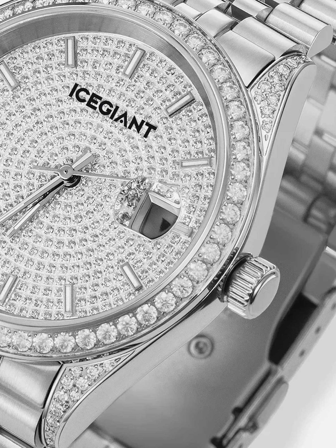Iced Out Round Cut Moissanite Watch