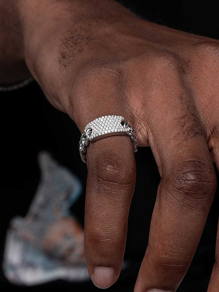 8mm Miami Link Moissanite ring