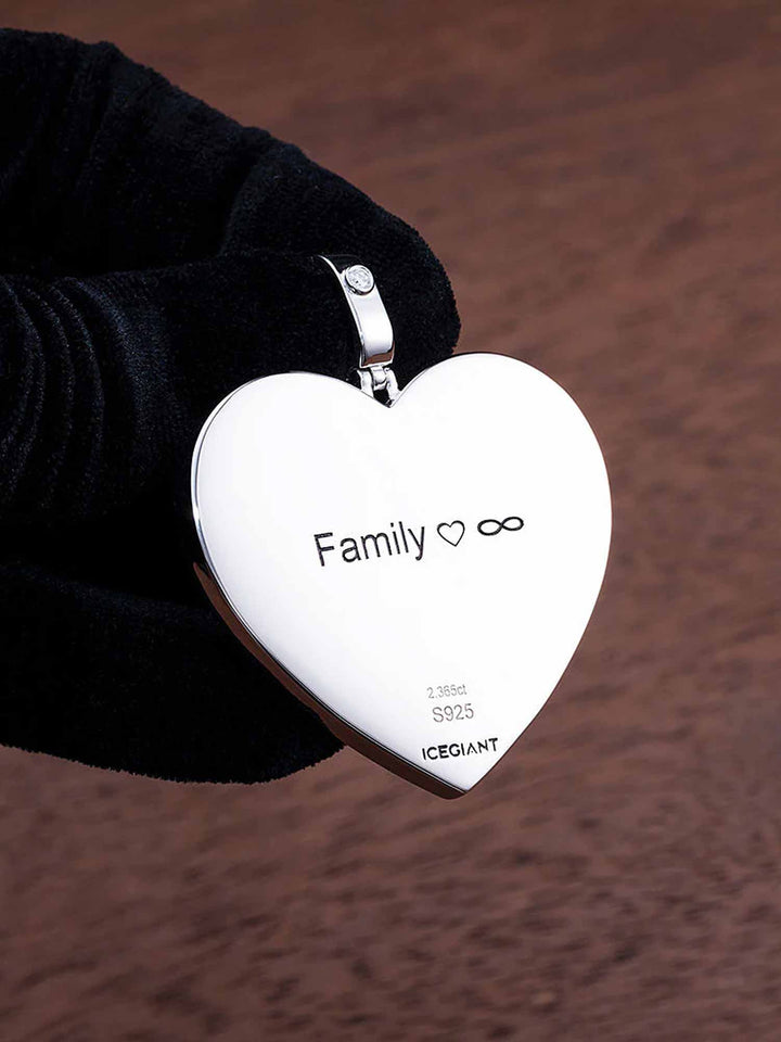925 Sterling Silver Custom Heart Shaped Picture Pendant
