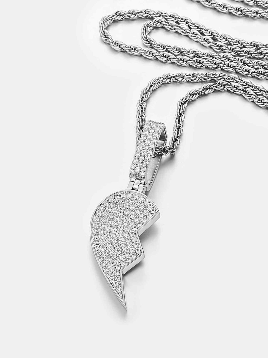Moissanite Broken Heart Pendant