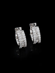 Moissanite Princess Cut Hoop Earrings