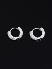 925 Sterling Silver Moissanite Hoop Earrings