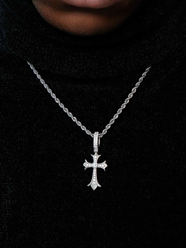 S925 Moissanite Catholic Cross Pendant