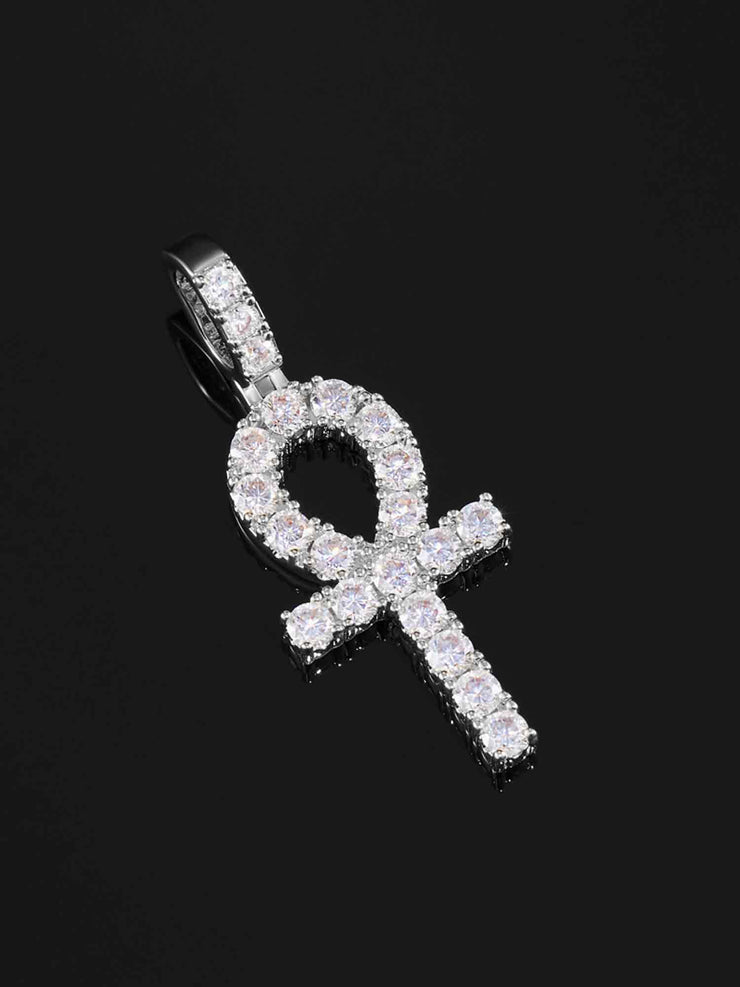 Solid Gold Diamond Ankh Pendant - deposit