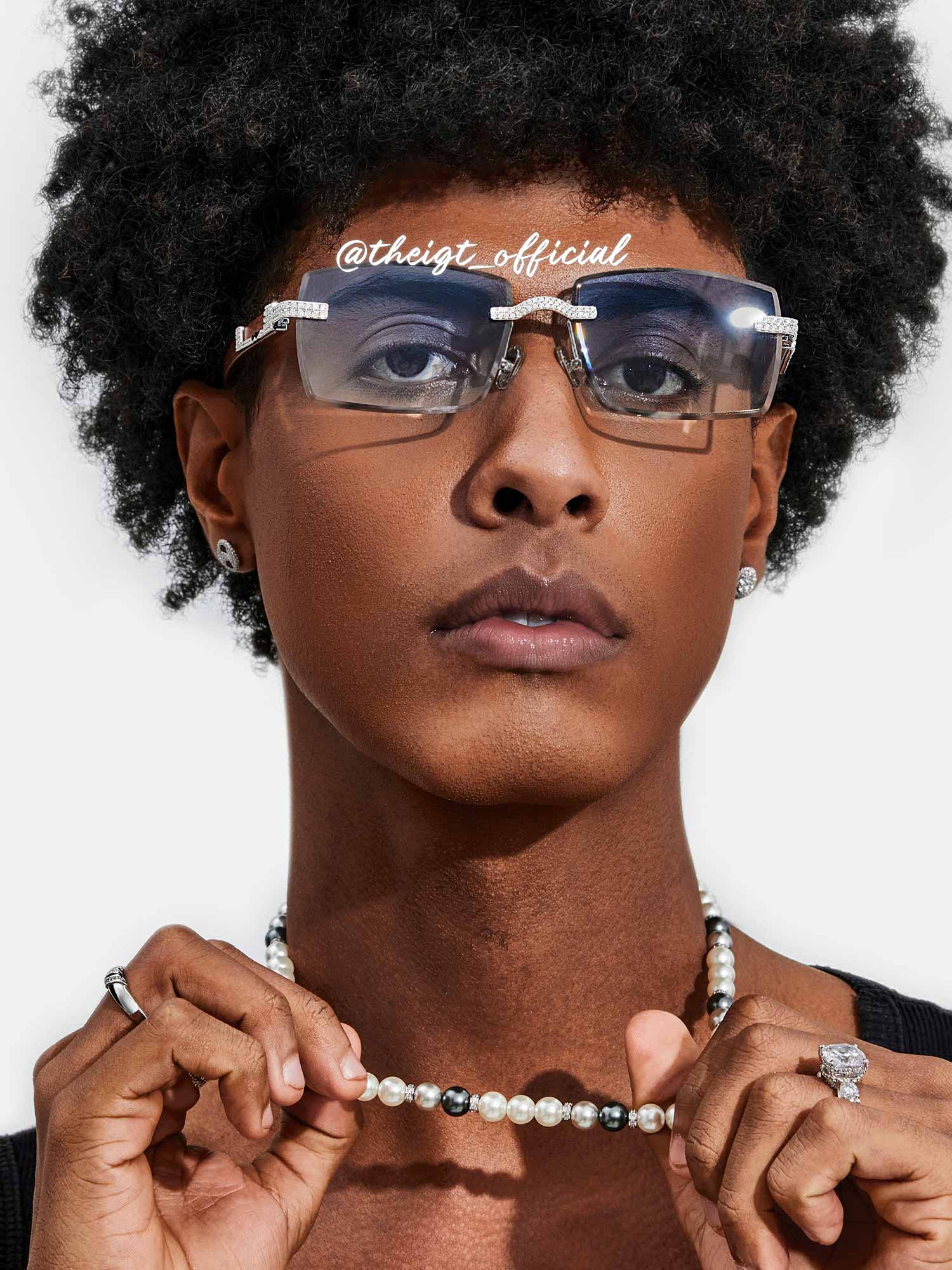 Double Row Moissanite Rimless Sunglasses