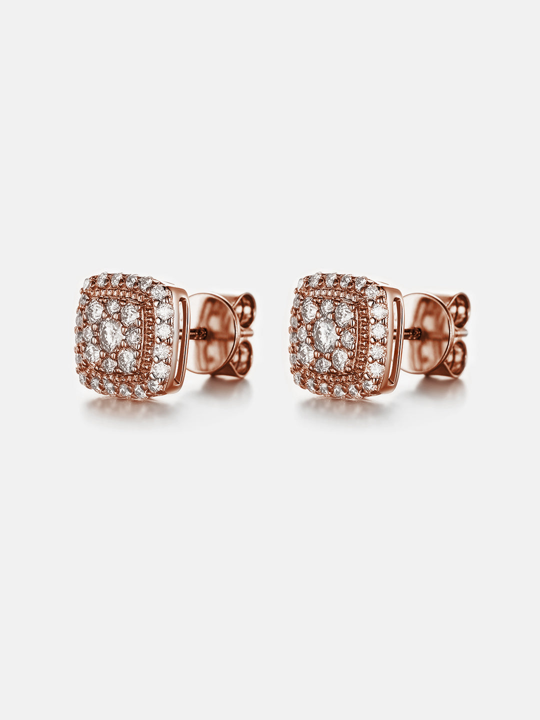 Moissanite Square Cluster Stud Earrings