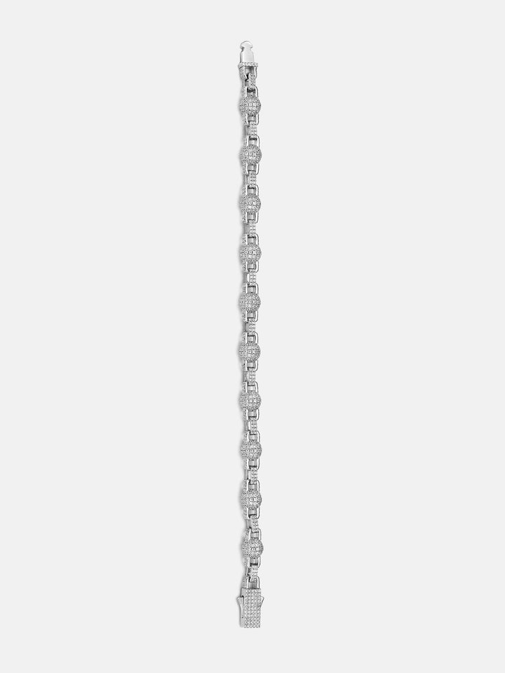 7mm Iced Out Moissanite Round Ball Rolo Chain Or Bracelet