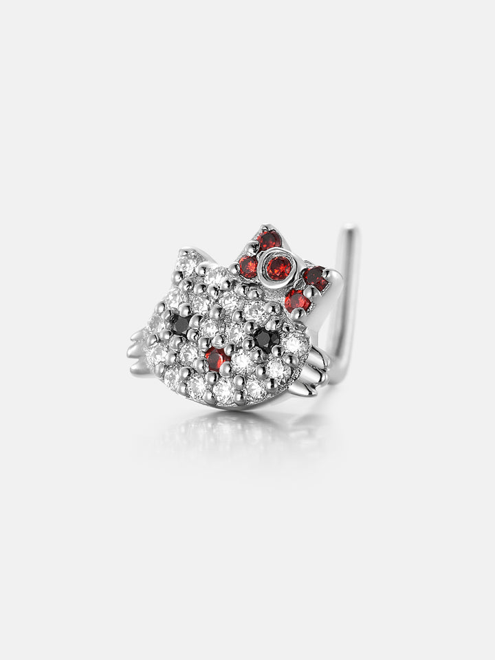 7mm Moissanite Kitty's Style Nose Stud