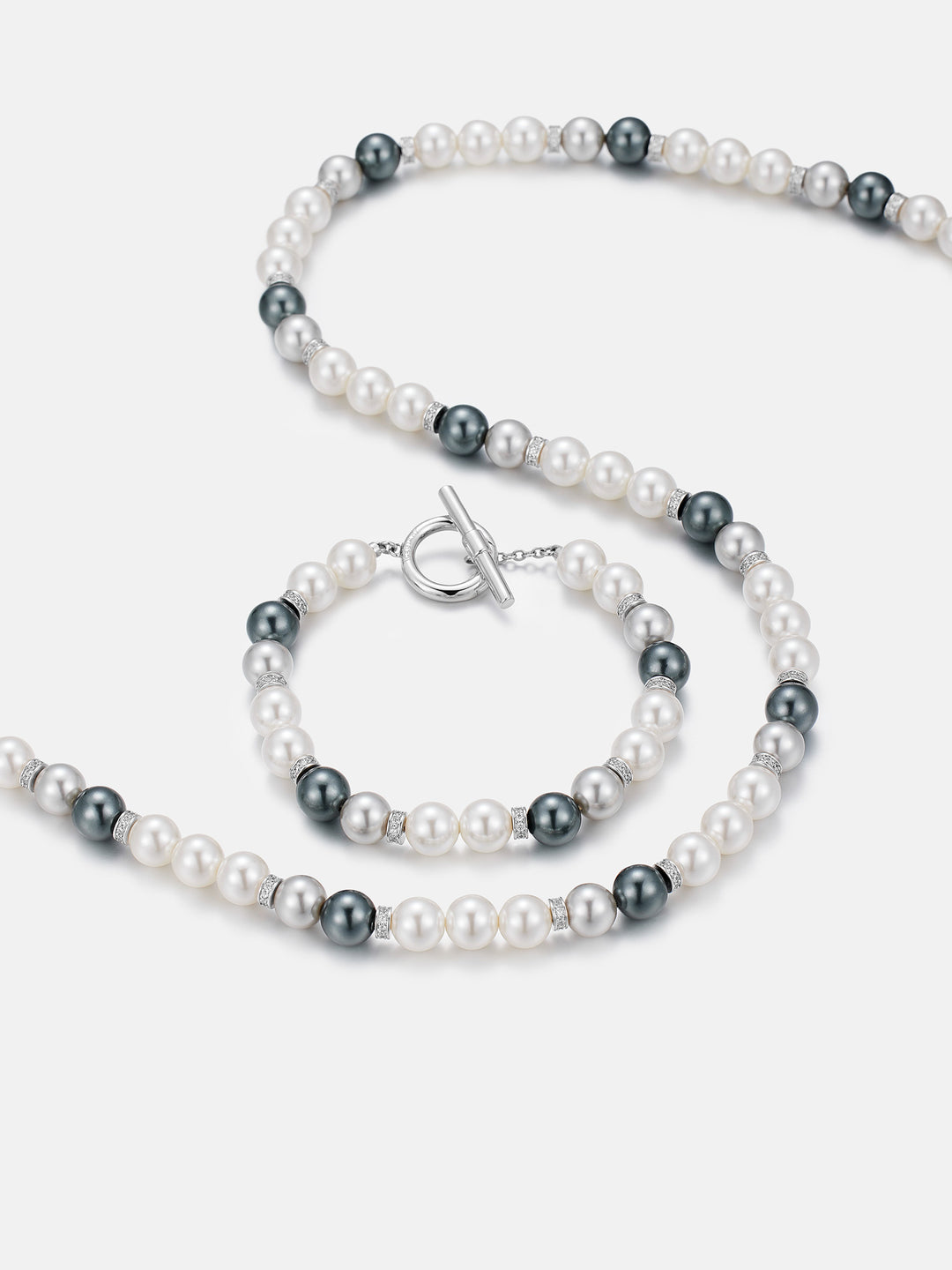 7mm Moissanite Multicolor Pearl Chain Or Bracelet With OT Clasp