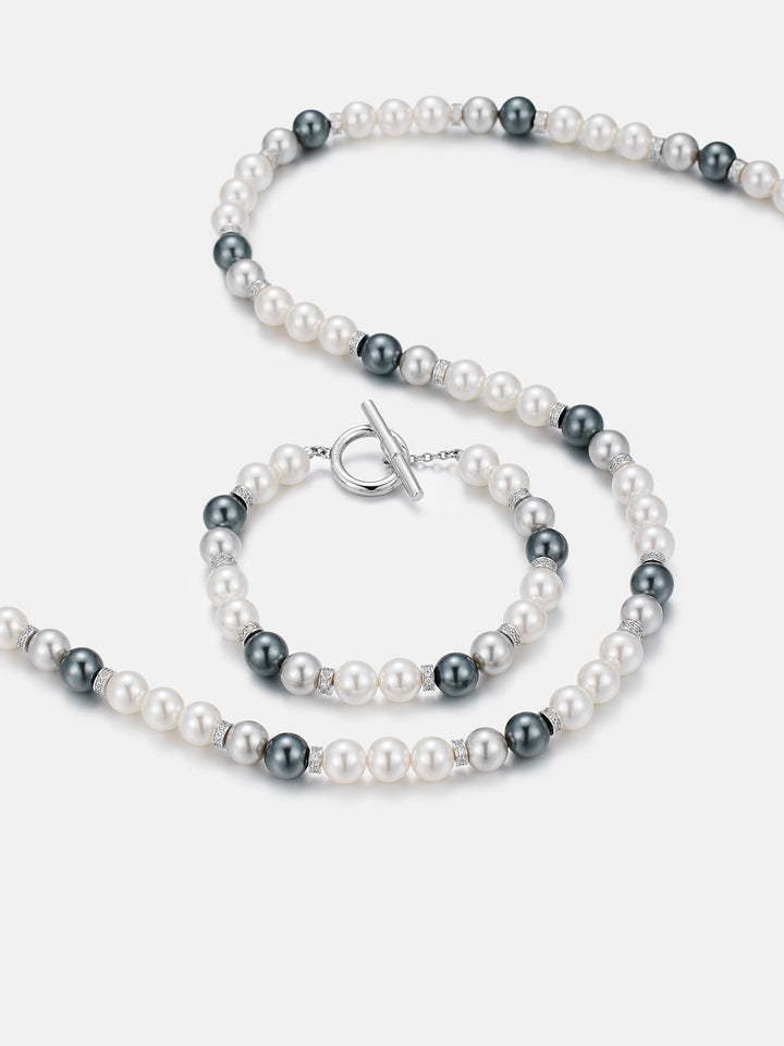 7mm Moissanite Multicolor Pearl Chain Or Bracelet With OT Clasp