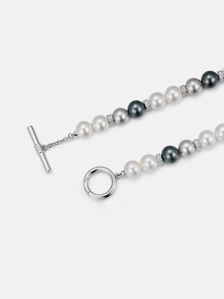 7mm Moissanite Multicolor Pearl Chain Or Bracelet With OT Clasp