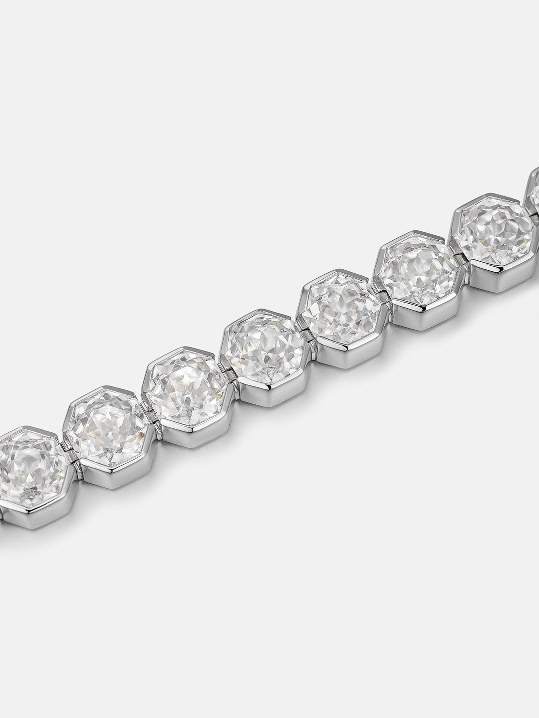 7mm Octagon Moissanite Geometric Tennis Bracelet