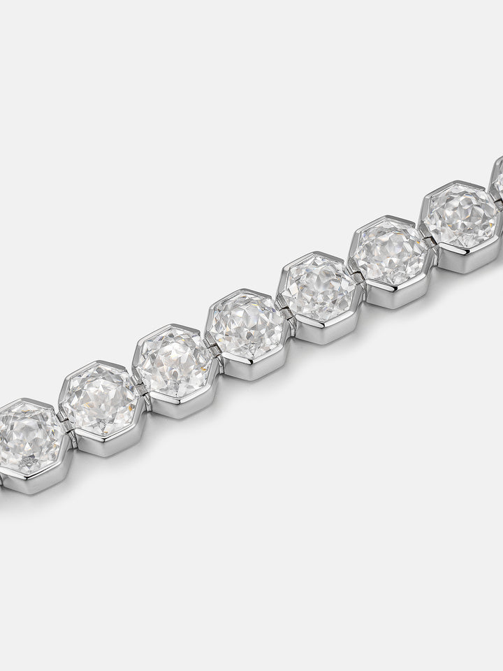 7mm Octagon Moissanite Geometric Tennis Bracelet