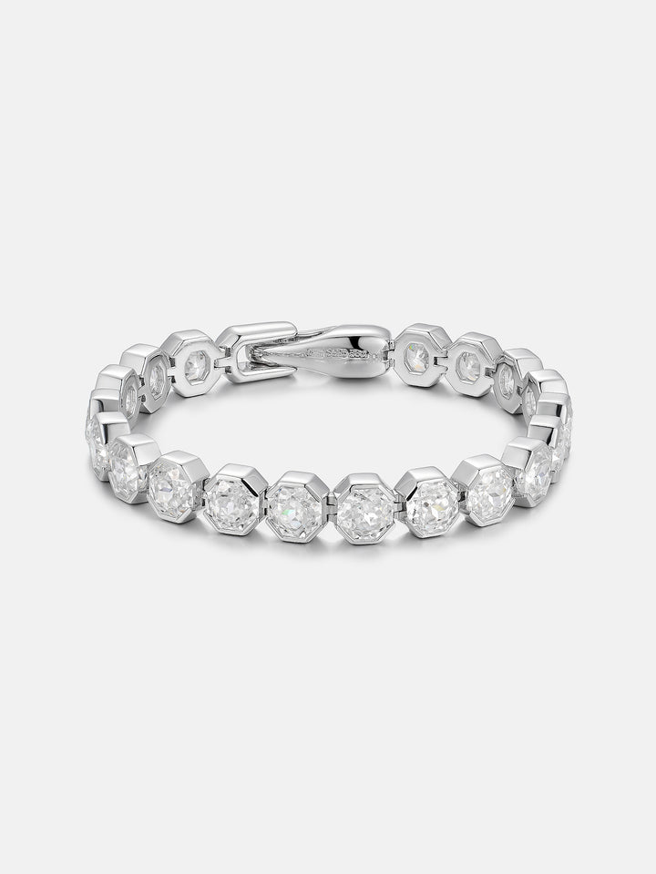 7mm Octagon Moissanite Geometric Tennis Bracelet