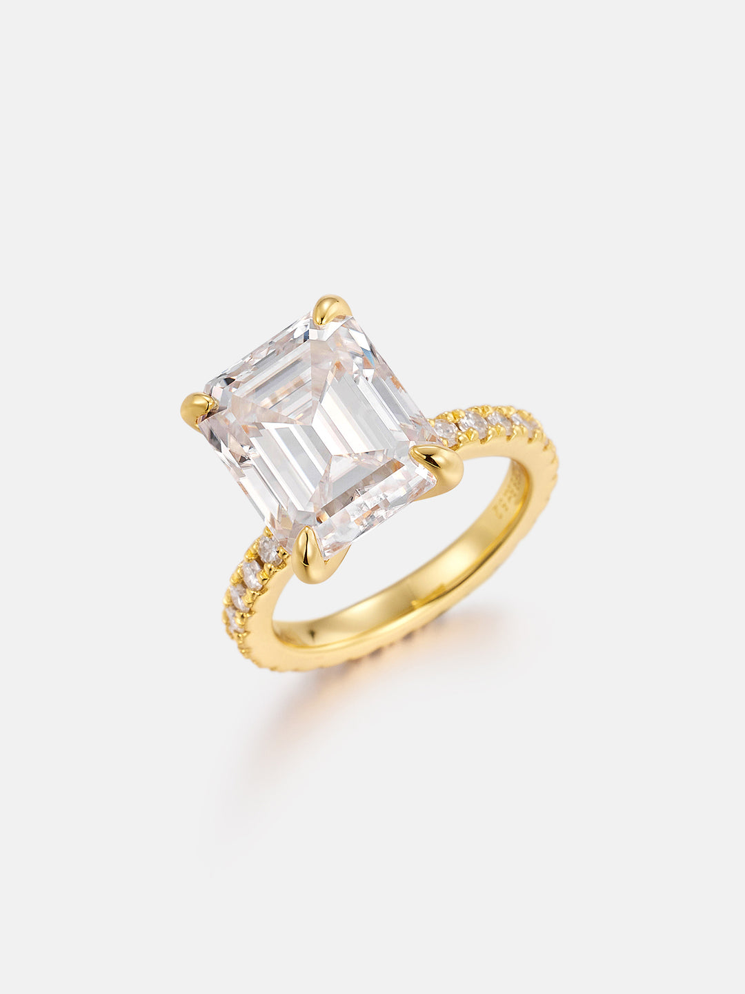 8CT Solitaire Emerald Cut Moissanite Engagement Ring